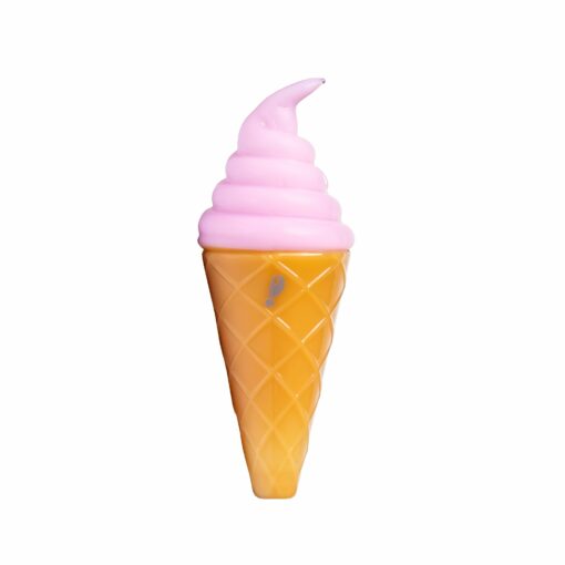 A whimsical Ice Cream Hand Pipe from BigFun!, featuring a delightful cone-inspired design that combines playful aesthetics with functional smoking utility, perfect for everyday smokers and collectors alike, available at Cannabox.