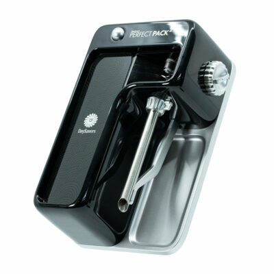DaySavers Perfect Pack 2 Filling Machine showcasing its sleek design and portable convenience for effortless joint filling. - Terpmania