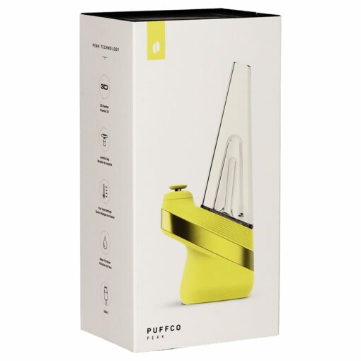 Puffco New Peak Smart eRig in Zest color showcasing sleek design and advanced technology for optimal smoking experience.