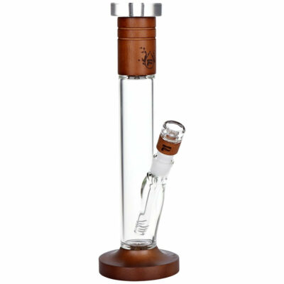 Pulsar Wood on Glass Straight Tube Water Pipe
