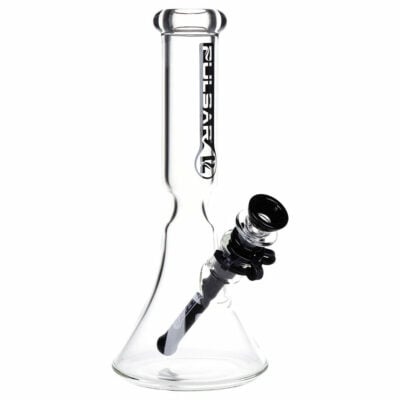 Pulsar Flared Beaker Glass Water Pipe with Ice Restriction, showcasing its flared base, borosilicate glass, and diffuser downstem. - Default Title
