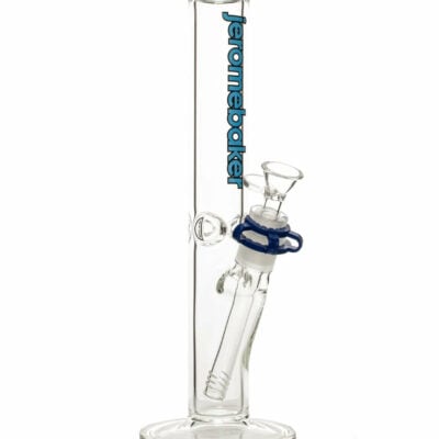 Jerome Baker EVO Straight Bong featuring a sleek design that merges style with functionality, showcasing its premium craftsmanship and durable build for an exceptional smoking experience, available at Cannabox. - Blue, 12"