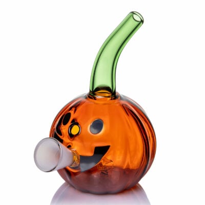 MJ Arsenal Jack O'Ripper Blunt Bubbler showcasing a vibrant jack-o'-lantern design, made from 100% borosilicate glass, perfect for water filtration. - Default Title