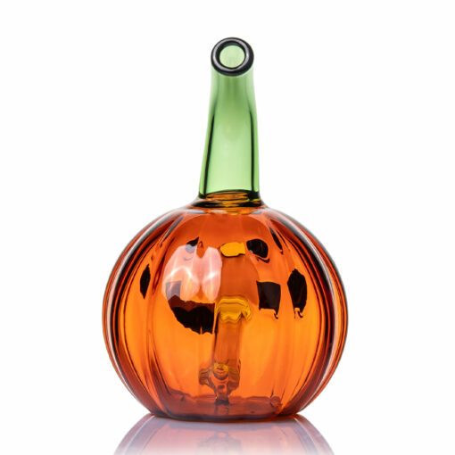 MJ Arsenal Jack O'Ripper Blunt Bubbler showcasing a vibrant jack-o'-lantern design, made from 100% borosilicate glass, perfect for water filtration.