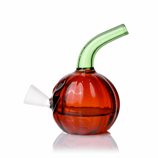MJ Arsenal Jack O'Ripper Blunt Bubbler showcasing a vibrant jack-o'-lantern design, made from 100% borosilicate glass, perfect for water filtration.