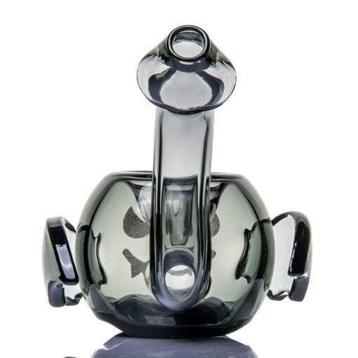 MJ Arsenal Bud-Sucker Pipe featuring a vibrant bat design with a glow-in-the-dark face, made of 100% borosilicate glass, perfect for Halloween.