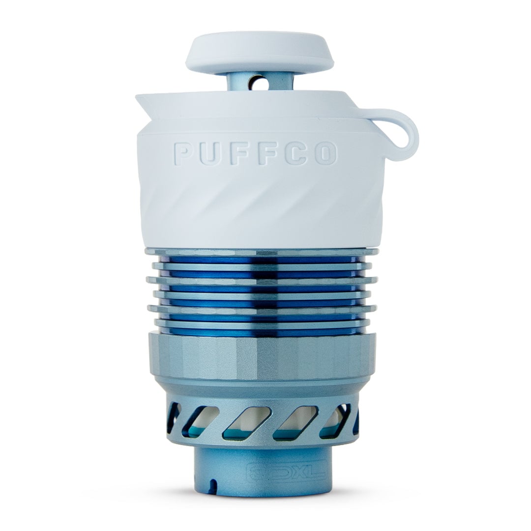 Puffco 3DXL Atomizer Glacier showcasing its sleek design and XL Joystick Cap, highlighting its high-capacity e-rig chamber for optimal vapor production. - Default Title